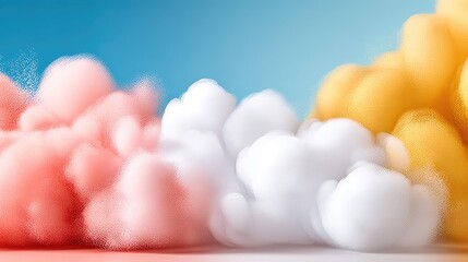 Pastel Fluffy Clouds Abstract Background