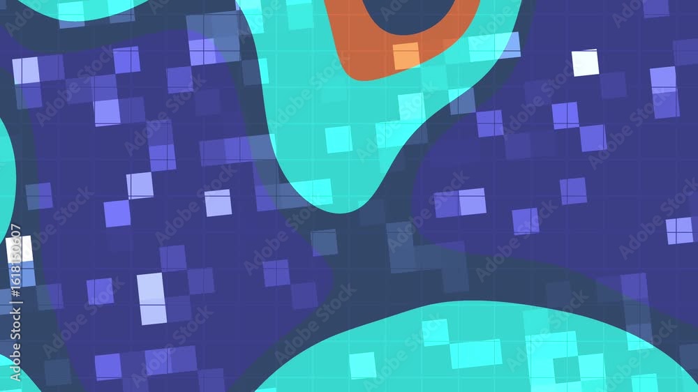 Poster abstracts liquid blink square abstract animated background with colorful geometric shapes and pixel 
