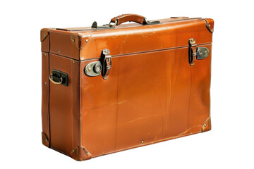 Vintage leather suitcase resting on a flat surface ready for travel memories and adventures this season