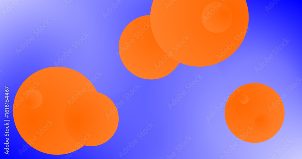 Aufkleber gradient abstract background with gradient orange circles on gradient blue purple background