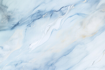 Digital Artwork of Swirling Blue and White Marble Veins Background