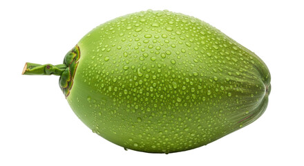 Isolated Green Coconut with Water Drops