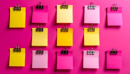 sticky notes on a pink background