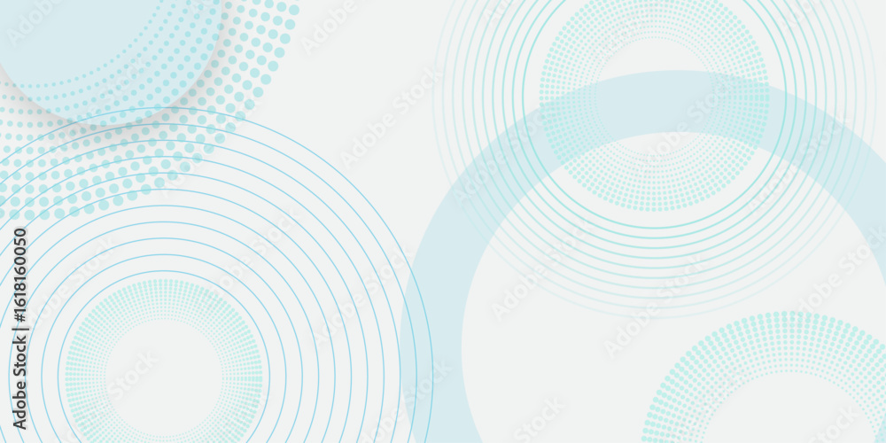Aufkleber abstract white background with blue circle rings. spiral sound wave rhythm line and dots dynamic abs