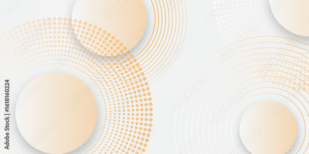 Poster abstract white background with blue circle rings. spiral sound wave rhythm line and dots dynamic abs