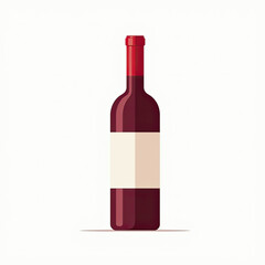 Obraz premium Minimalist Red Wine Bottle with Label