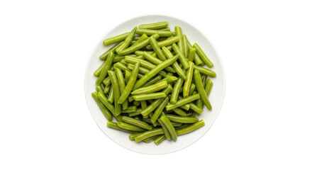 Isolated Green Beans Plate