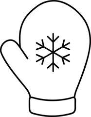 Christmas mitten line art vector illustration design