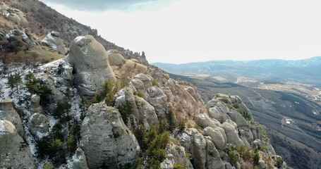 aerial view of rocky mountain