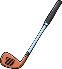 Cartoon illustration of a single golf club, isolated on a white background.