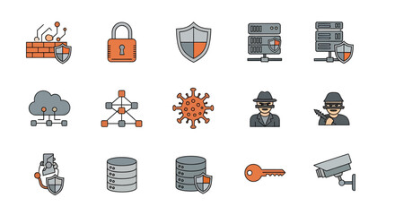 A vibrant set of flat vector icons depicting international cuisine, featuring traditional dishes and cultural symbols from Brazil and Lebanon.