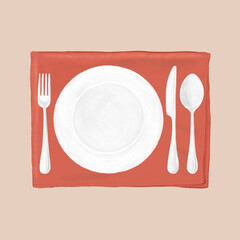 Table setting aesthetic illustration
