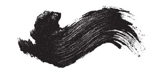 Black paint brush stroke isolated