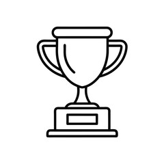Trophy outline vector icon isolated on white background