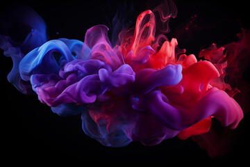 Vibrant Colorful Smoke Trails in Abstract Motion on Dark Background 