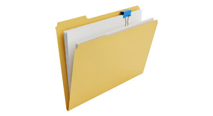 Isolated File Folder with Paper