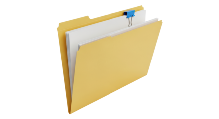 Isolated File Folder with Paper