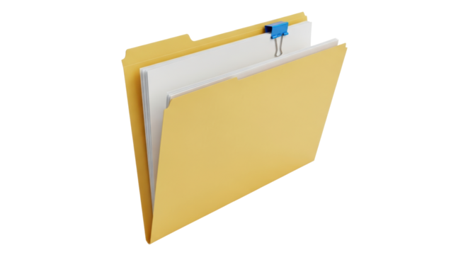Isolated File Folder with Paper