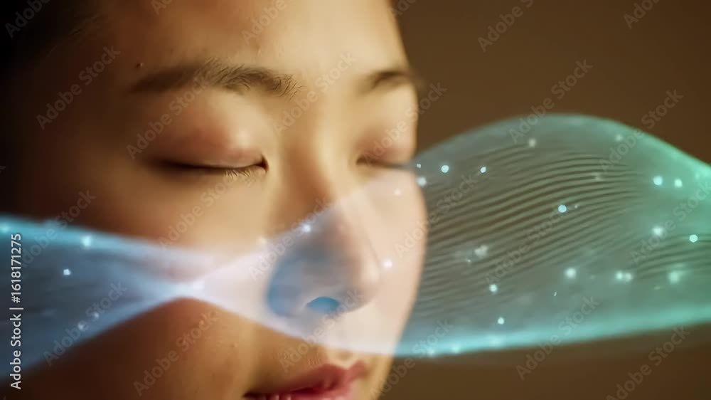 Fototapete visualization of abstract light waves creating a dreamy and ethereal atmosphere with fluid motion an