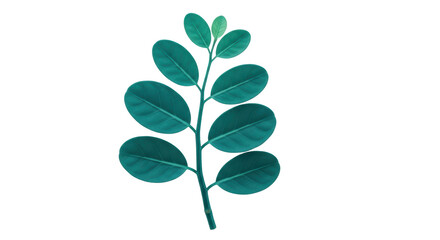Isolated Green Branch with Leaves