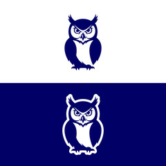 Wise owl logo design conveying intelligence and vigilance, perfect for academic or security branding