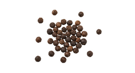 Isolated Black Peppercorns