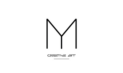 MY, YM, M, Y abstract letters logo monogram