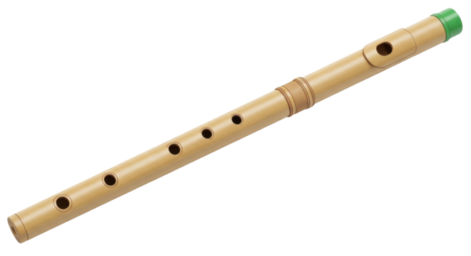Isolated Wooden Flute