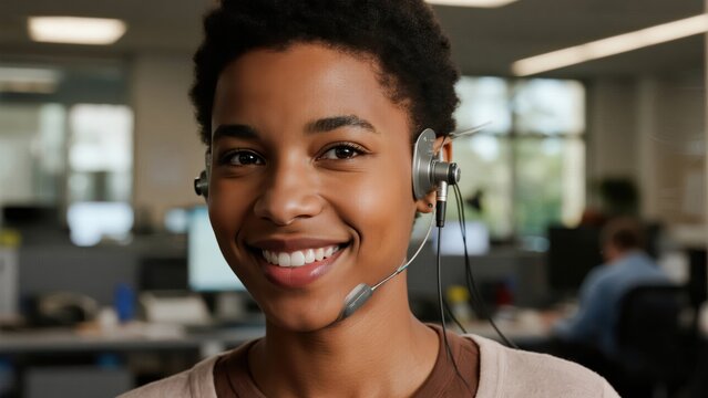 person wearing a Brain-Computer Interface (BCI) and smiling