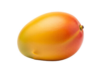 Close-up of a ripe mango against a black background.