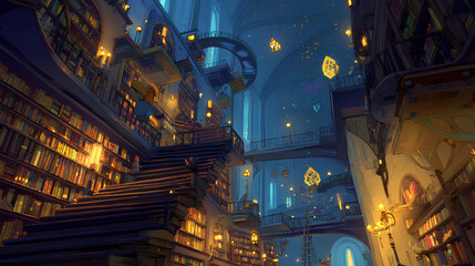 mystical monster library room