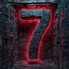 Innovative technology design featuring number 7 digital art abstract environment futuristic viewpoint