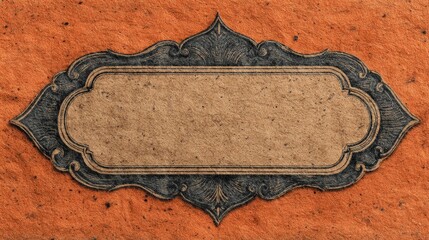Elegant blank frame design creative studio graphic artwork textured orange background artistic perspective visual identity