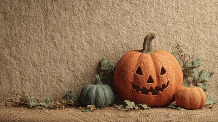 Halloween pumpkin decoration home photography cozy close-up festive atmosphere