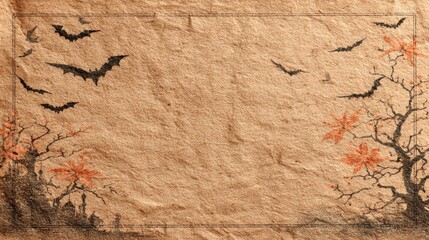 Halloween themed bat illustrations spooky forest digital art nighttime artistic view eerie atmosphere for seasonal decor