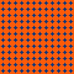 Orange circle pattern background, geometric seamless