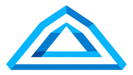 interlocking triangle frame blue edges