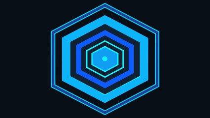 layered octagons neon blue highlights