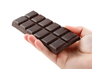 A person's hand cradles a pristine bar of rich, dark chocolate, offering a tantalizing glimpse into a moment of pure indulgence.