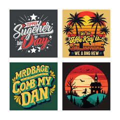 Collection of unique typography designs for tshirts and posters