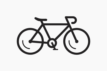 Minimalist Bicycle Illustration of a Black Bicycle on a White Background