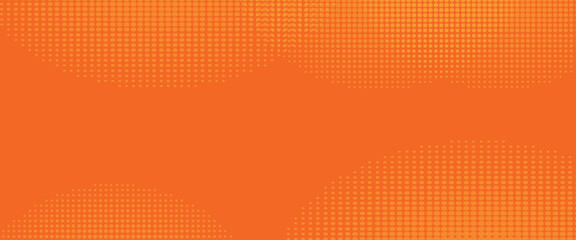 orange halftone pattern. Retro comic gradient background. Bright orange pixelated dotted texture overlay. Cartoon pop art faded gradient pattern