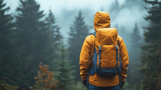 Functional stylish outdoor clothing for hiking camping and exploration shown in action during seasonal weather conditions promoting durability performance and versatility