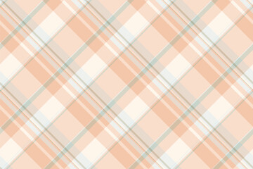 Bedding check pattern texture, periodic textile seamless vector. Stripe fabric tartan background plaid in light and white colors.