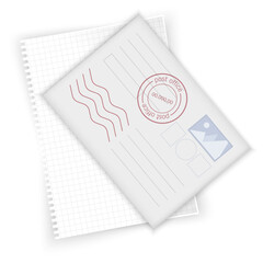 Envelope and paper, Traditional mail Letter with white envelope 