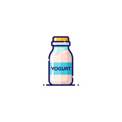 Bottle yogurt icon logo flat vector design