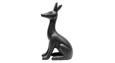 Isolated Black Deer Statue