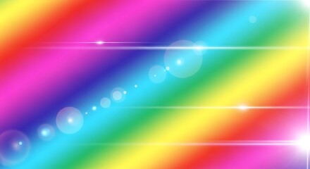 Obraz premium Vibrant Rainbow Spectrum with Lens Flares and Bokeh Effects for Creative Backgrounds