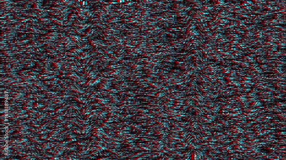 Poster dynamic glitch art: abstract digital noise with rgb color separation effect