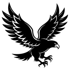 Fototapeta premium Flying Eagle Vector Logo Fierce Bird Silhouette for Branding & Military Use